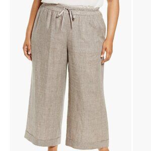 Wide Leg Crop Linen Pants (3X)